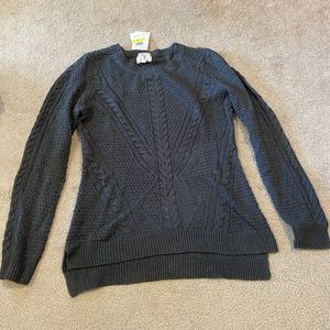 Hippie Rose Dark Gray Cable Knit Sweater